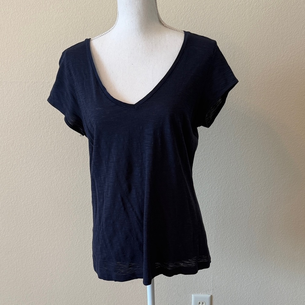 H&M Navy Short Sleeve V-Neck Tee